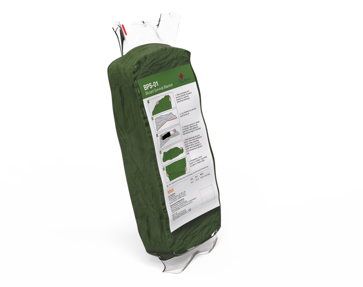 BLIZZARD SURVIVAL BLANKET- GREEN - Case of 20 Units