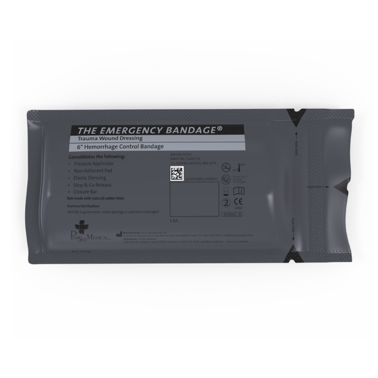 6 INCH EMERGENCY BANDAGE-BLACK - Case of 100