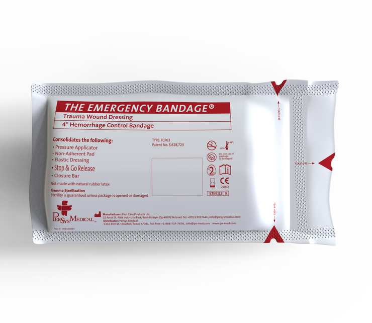 4 INCH EMERGENCY BANDAGE-WHITE - Case of 100 Units